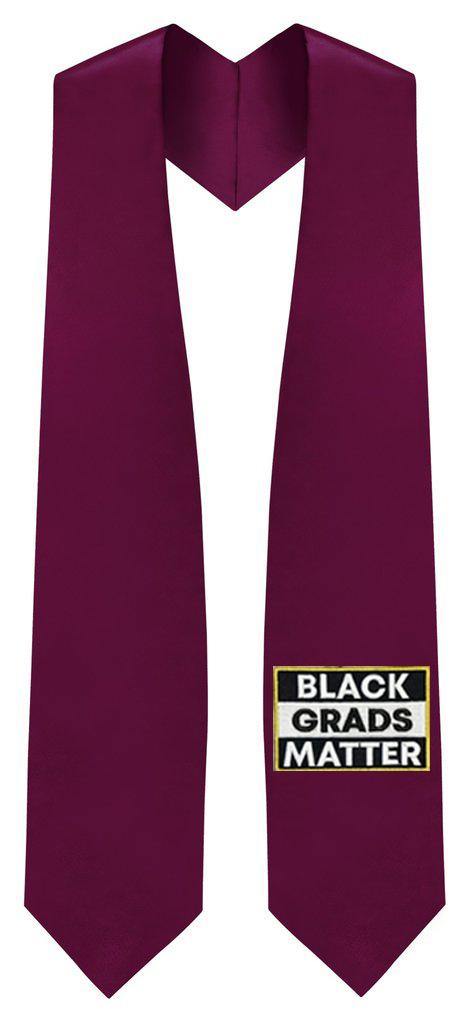 Maroon BLACK GRADS MATTER Graduation Stole - Clerkmans