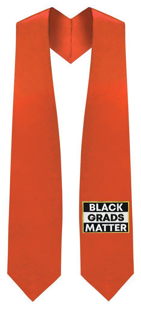 Orange BLACK GRADS MATTER Graduation Stole - Clerkmans