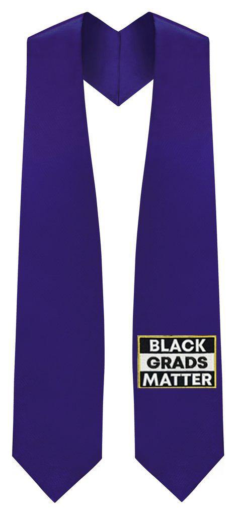 Purple BLACK GRADS MATTER Graduation Stole - Clerkmans