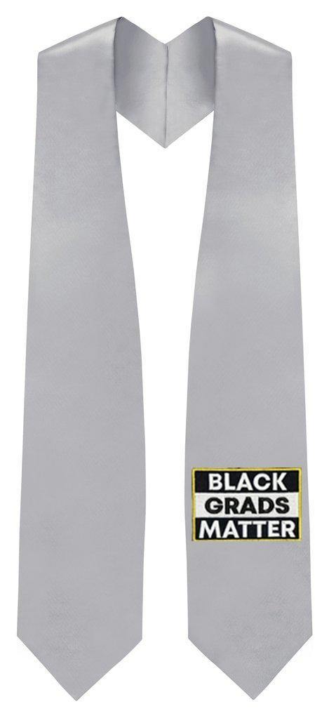 Silver BLACK GRADS MATTER Graduation Stole - Clerkmans