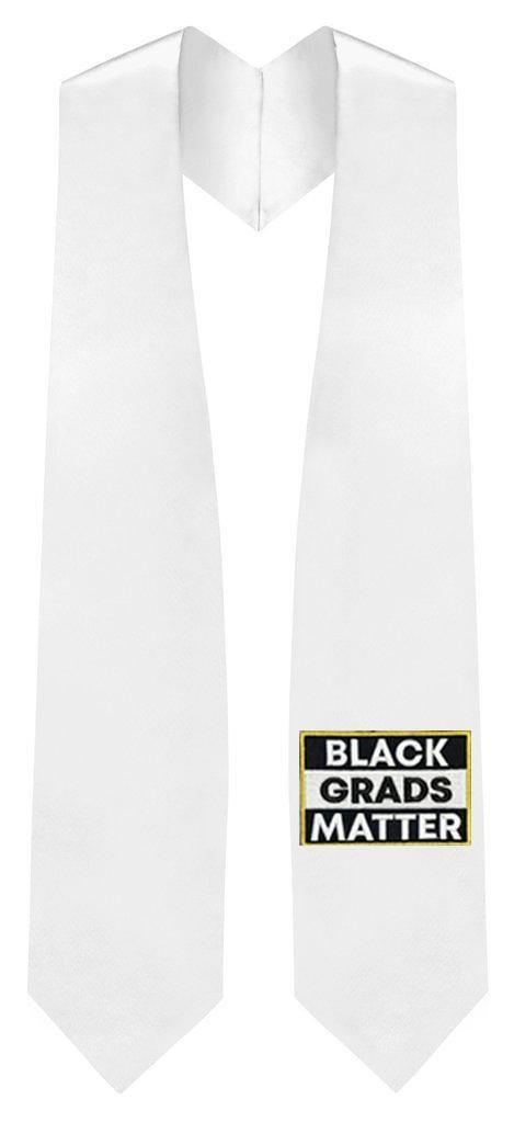 White BLACK GRADS MATTER Graduation Stole - Clerkmans