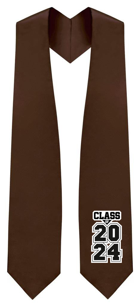 Brown "Class of 2024" Graduation Stole