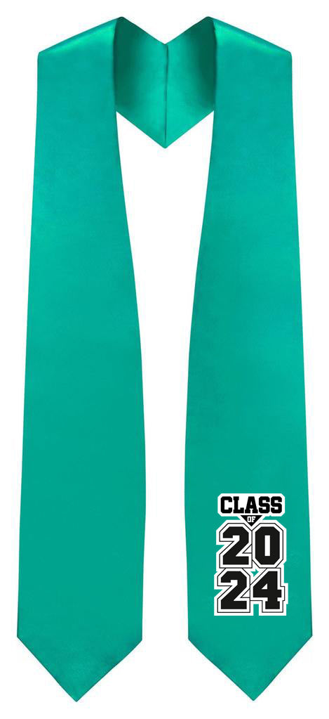 Emerald Green "Class of 2024" Graduation Stole