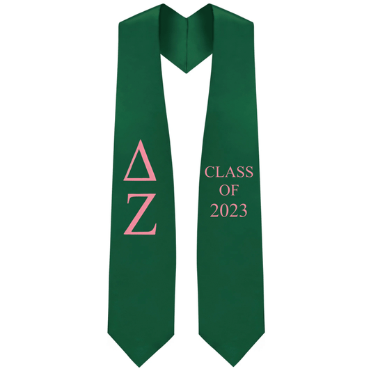 Delta Zeta Greek Lettered Stole w/ Year