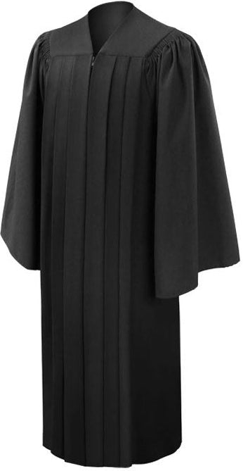 Deluxe Black High School Graduation Gown - Fluted Gown - Graduation Cap and Gown