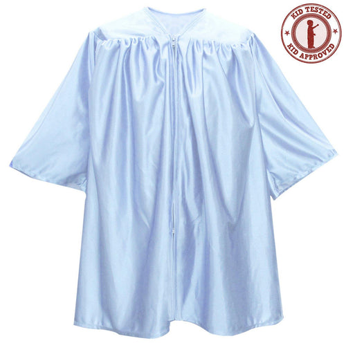 Child Shiny Light Blue Graduation Gown - Preschool & Kindergarten Gowns