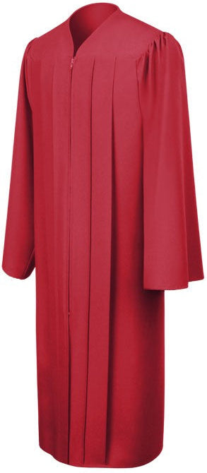 Matte Red High School Graduation Gown - Graduation Cap and Gown