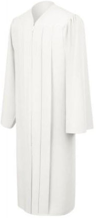 Matte White Bachelors Graduation Gown - College & University - Graduation Cap and Gown