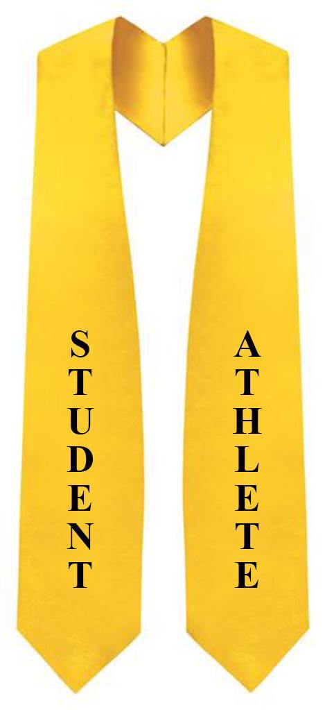 Gold Student Athlete Graduation Stole - Gold College & High School Stoles - Clerkmans