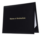 Black Imprinted Diploma Cover - High School Diploma Covers - Graduation Cap and Gown