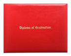 Red Imprinted Diploma Cover - High School Diploma Covers - Graduation Cap and Gown
