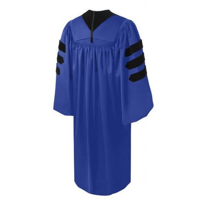 Deluxe Royal Blue Doctoral Gown - Graduation Cap and Gown