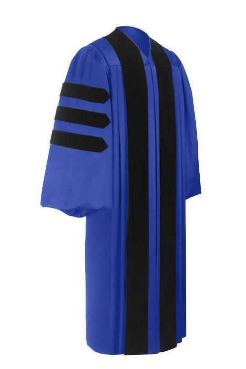 Deluxe Royal Blue Doctoral Gown - Graduation Cap and Gown